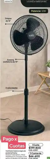 Nova Venta Sistema - ventilador básico negro de pedestal oferta