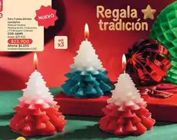 Nova Venta Set 3 velas árboles navideños oferta