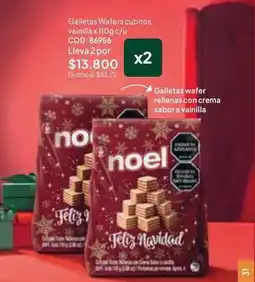 Nova Venta Noel - galletas wafers cubitos vainilla x 110g c/u cod: 86956 oferta