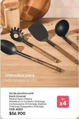Nova Venta Universal - set de utensilios rustik black cod: 46322 oferta
