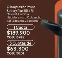 Nova Venta Imusa - olla a presión secury plus nr x 7l oferta