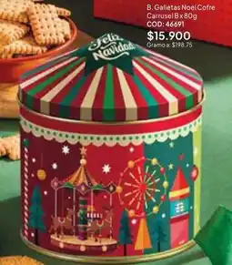 Nova Venta Noel - b. galletas cofre carrusel bx 80g cod: 46691 oferta