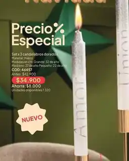 Nova Venta Especial - set x 3 candelabros dorados oferta