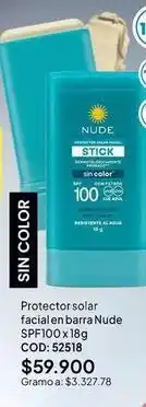 Nova Venta Nude - protector solar facial en barra spf100 x 18g cod: 52518 oferta