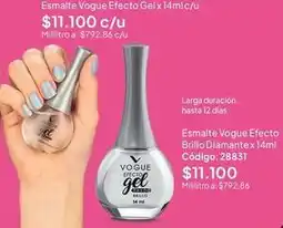 Nova Venta Vogue - esmalte efecto gel x 14ml c/u oferta