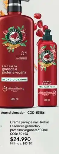 Nova Venta Herbal essences - crema para peinar granada y proteina vegana x 300ml cod: 50496 oferta