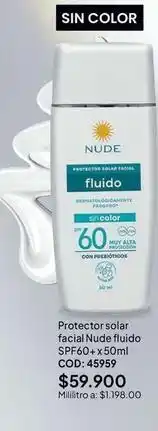 Nova Venta Nude - protector solar facial fluido spf60+ x 50ml cod: 45959 oferta