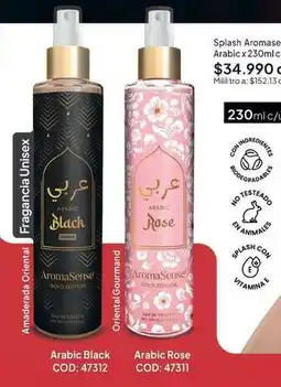 Nova Venta Aromasense - splash arabic black cod: 47312, arabic rose cod: 47311 oferta