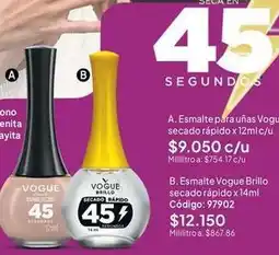 Nova Venta Vogue - esmalte para uñas brillo secado rápido oferta