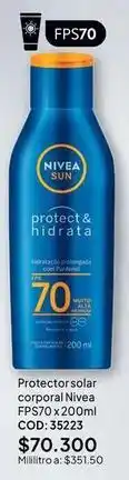 Nova Venta Nivea - protector solar corporal fps70 x200ml cod: 35223 oferta
