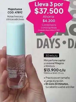 Nova Venta Natura - mini perfume capilar y corporal milagros cod: 47892 oferta