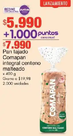 Metro Comapan pan tajado integral centeno malteado oferta