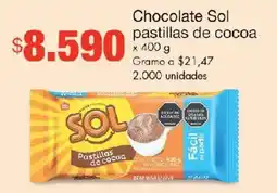 Metro Chocolate Sol pastillas de cocoa oferta