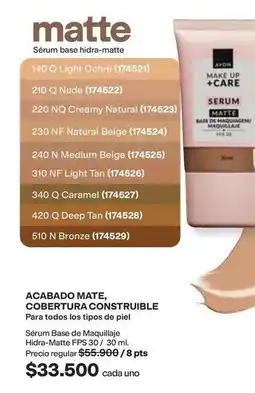 Avon Nude - sérum base hidra-matte oferta