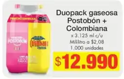 Metro Duopack gaseosa Postobón + Colombiana oferta