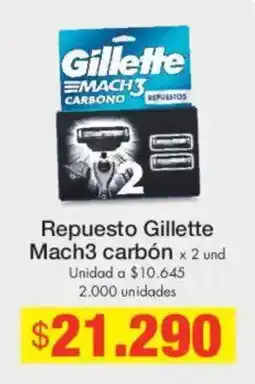 Metro Gillette Mach3 carbón oferta