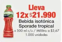 Metro Sporade bebida isotónica tropical oferta