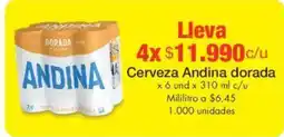 Metro Cerveza Andina dorada oferta