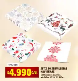 Ara Smukkee set x 20 servilletas navideñas oferta