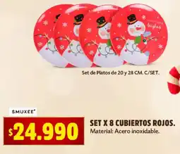 Ara Smuxee set x 8 cubiertos rojos oferta