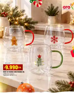 Ara Smukee mug en vidrio con figura 3d oferta