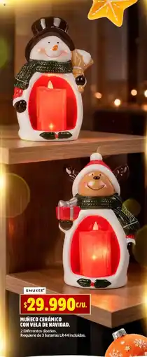 Ara Smuxee muñeco cerámico con vela de navidad oferta
