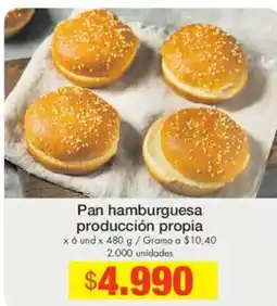 Metro Pan hamburguesa produccion propia oferta