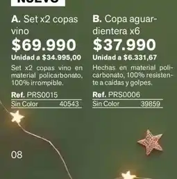 Leonisa Set x2 copas vino oferta