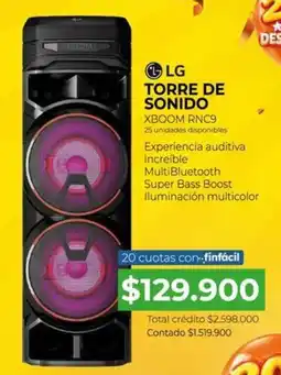 Full Hogar LG torre de sonido oferta