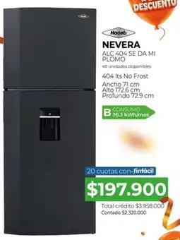 Full Hogar Haceb nevera alc 404 se da mi plomo oferta