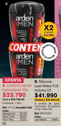 Leonisa arden for men loción corporal humectante vitú oferta