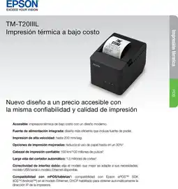 Falabella IMPRESORA POS TM-T20IIIL-001 / USB oferta