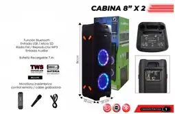 Falabella Cabina Sonido Recargable Micrófono Luces Leds FM 15000w Bluetooth oferta