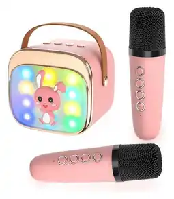 Falabella Parlante Karaoke Infantil Portátil Bluetooth 2 Micrófonos Luz oferta