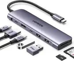 Falabella Revodok 1071 Hub USB C para laptop 7 en 1 Dock 4K HDMI, carga PD de 100 W, USB-C y 2 puertos oferta