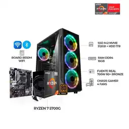 Falabella PC GAMER RYZEN 7 5700G| B550 WIFI| RAM 16GB 1.5TB HIBRIDO - IDEAL PARA GAMING oferta