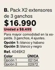 Leonisa Pack x2 extensores de 3 ganchos oferta