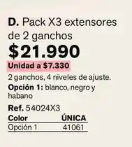 Leonisa Pack x3 extensores de 2 ganchos ref. 54024x3 oferta