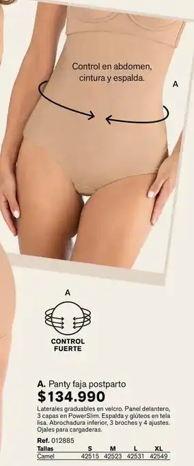 Control - a. panty faja postparto