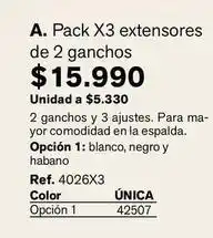 Leonisa Pack x3 extensores de 2 ganchos oferta