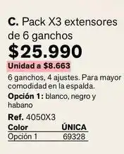 Leonisa Pack x3 extensores de 6 ganchos oferta