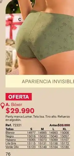 Leonisa A. bóxer oferta