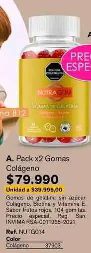 Leonisa Especial - pack x2 gomas colágeno oferta