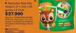 Leonisa Sistema - f. redoxitos total vita-minas c, d + zinc x 25 gomas x 2 unds oferta