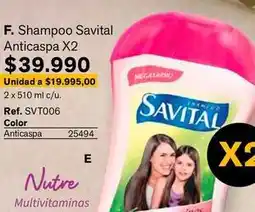Leonisa Savital - shampoo anticaspa x2 oferta