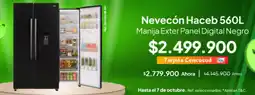 Jumbo Haceb - nevecón 560l manija exter panel digital negro oferta