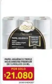 Ara Papel higiénico triple hoja arbora premium oferta
