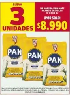 Ara Harina pan maíz blanco oferta