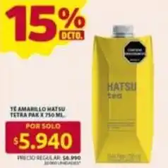 Ara Hatsú - te amarillo tetra pak oferta