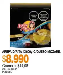 Mercar Arepa d/rita 4x600g c/queso mozzare oferta